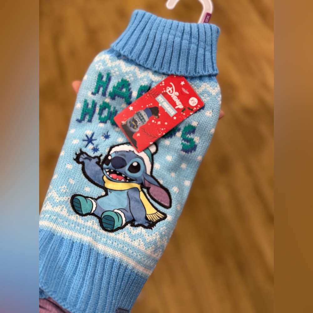 Disney Blue Stitch Festive Sweater